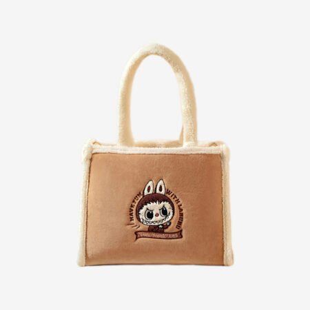 Labubu Classic Bag Series – Plush Tote Bag (Brown)