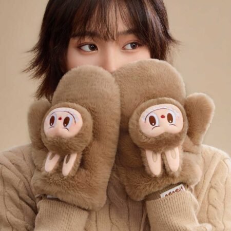Labubu Warm Fluffy Holiday Series – Plush Gloves