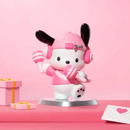 Labubu Hello Kitty and Friends pink party Series Figuers
