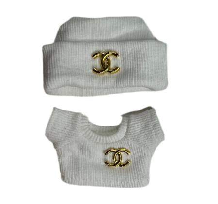 Labubu Cc White outfit (2 piece set)