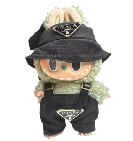 Labubu Black Overall outfit (2 piece set)